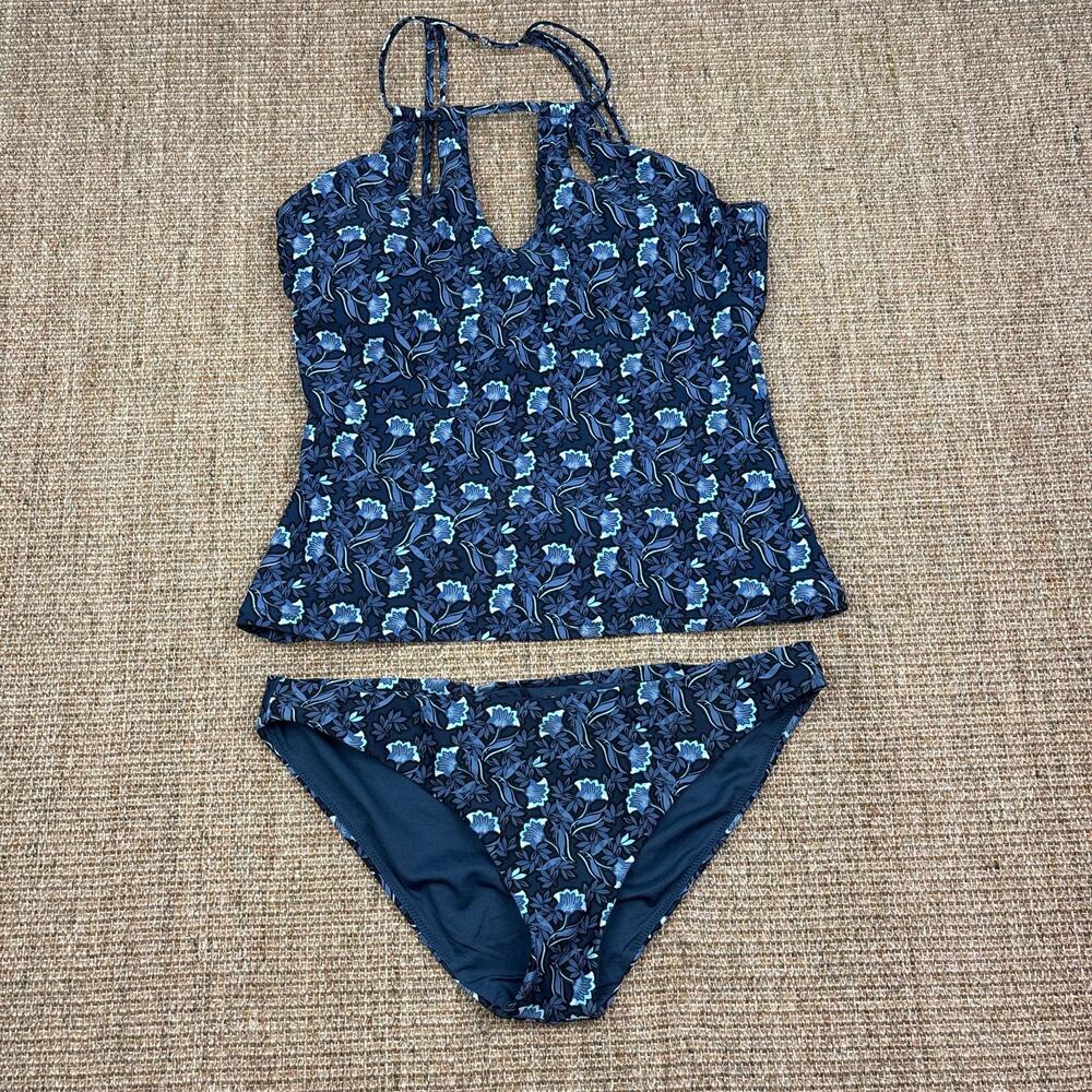🌊 Raisins | Size Large | Navy Floral Tankini Set